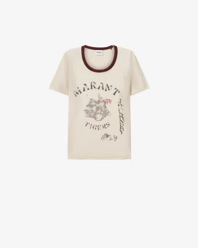 Isabel Marant Étoile Kiliann Linen T-shirt In Light Beige