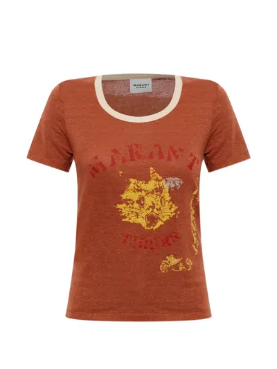 Isabel Marant Étoile Kiliann T-shirt In Braun