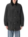 Isabel Marant Étoile Kimelia Coated Cotton Jacket In Faded Black