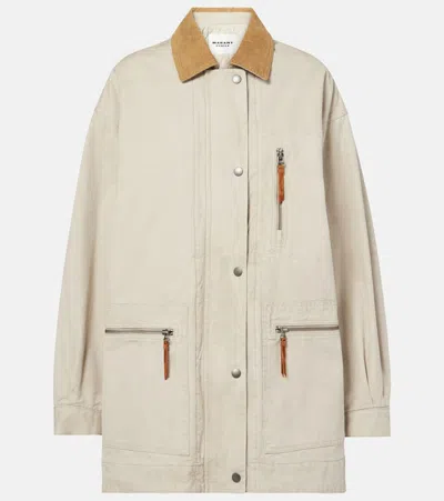 Isabel Marant Étoile Kimeliaga Corduroy-trimmed Jacket In Beige