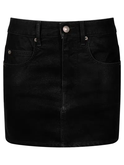 Isabel Marant Étoile Kimmy Faux Leather Miniskirt In Black