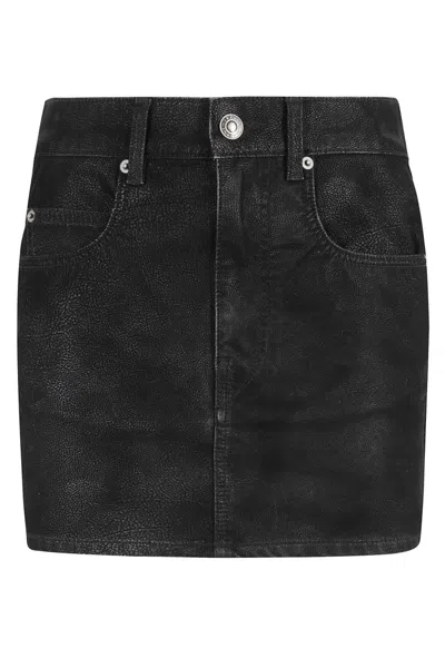 Isabel Marant Étoile Kimmy Gb Short Fitted Skirt In Black
