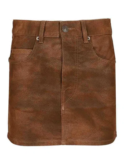 Isabel Marant Étoile Kimmy Mini Skirt In Brown
