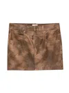 Isabel Marant Étoile Textured Five-pocket Skirt Belt Loops In Brown