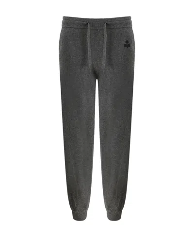 Isabel Marant Étoile Kira Mélange-effect Knitted Track Pants In Black