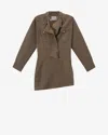 Isabel Marant Étoile Nouria Patch-pocket Mini Dress In Brown