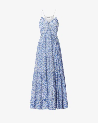 Isabel Marant Étoile Sabba Floral Tiered Dress In Blue