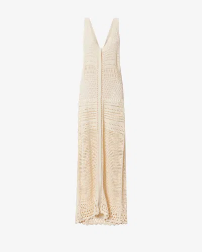Isabel Marant Étoile Zaro Open-knit Cotton-blend Maxi Dress In Nude