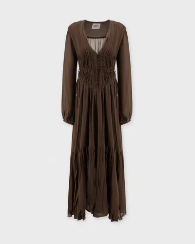 Isabel Marant Etoile Women Olive Briane Maxi Dress, M Luxury Dresses For Women Darveys In Brown