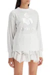 Isabel Marant Étoile Klowia T-shirt With Metallic Logo Print In Silver