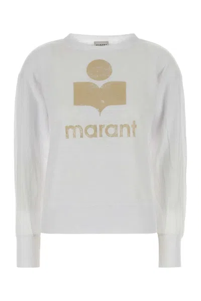 Isabel Marant Étoile Isabel Marant Etoile Logo-embroidered Linen Sweater In White