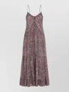 Isabel Marant Étoile Knee Length Dress Tiered Floral Spaghetti Straps In Gray