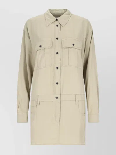 ISABEL MARANT ÉTOILE KNEE LENGTH DRESS WITH CHEST AND SIDE POCKETS