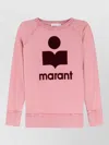 Isabel Marant Étoile Knit Sweatshirt Raglan Sleeves Ribbed Hem Cuffs In Pink