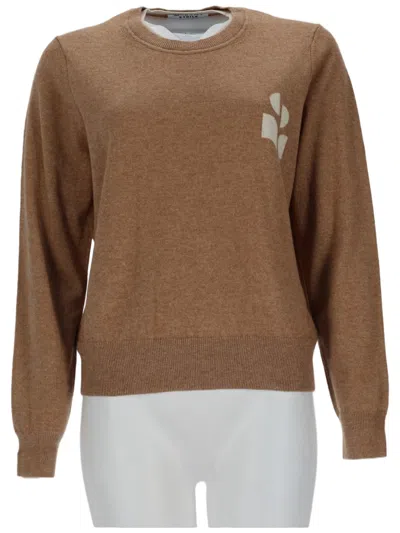 Isabel Marant Étoile Knitted Cotton-wool Blend Sweatshirt In Brown