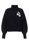 Isabel Marant Étoile Contrast Jacquard Logo Cotton-wool Blend Sweater In Blue