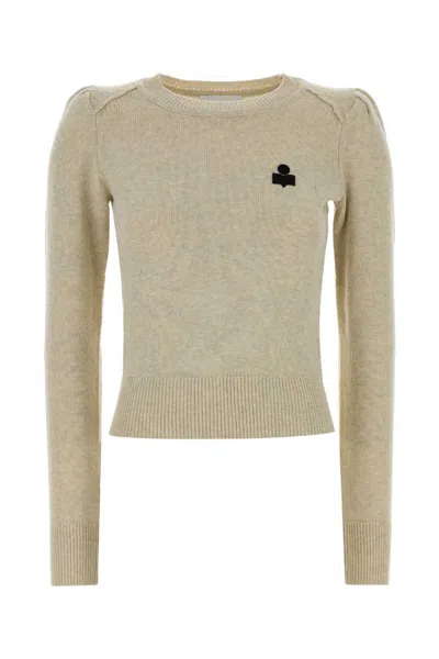 Isabel Marant Étoile Isabel Marant Etoile Melange Cream Cotton Blend Abelle Sweater In Green