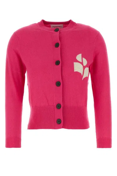 Isabel Marant Étoile Isabel Marant Etoile Woman Fuchsia Cotton Blend Newton Cardigan In Pink