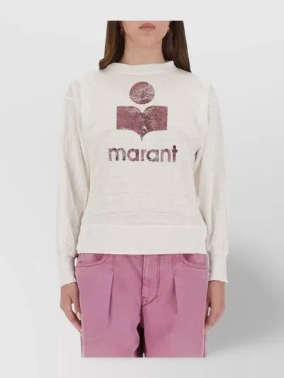 Isabel Marant Étoile Knitwear With Crew Neck And Graphic Print In White