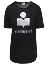 Isabel Marant Étoile 'koldi' Black Crewneck T-shirt With Contrasting Logo In Linen Woman  In Black