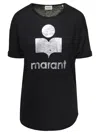 Isabel Marant Étoile 'koldi' Black Crewneck T-shirt With Contrasting Logo In Linen Woman  In Black