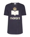 Isabel Marant Étoile 'koldi' Black Crewneck T-shirt With Contrasting Logo In Black