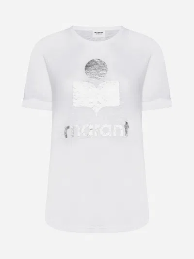 ISABEL MARANT ÉTOILE WHITE KOLDI T-SHIRT WITH LOGO