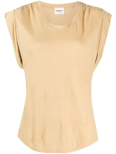 Isabel Marant Étoile Kotty Linen T-shirt In Brown