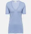 Isabel Marant Étoile Kranger Linen Jersey T-shirt In Light Blue