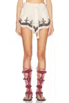 Isabel Marant Étoile Kriss Frayed Embroidered Jacquard Shorts In Ecru