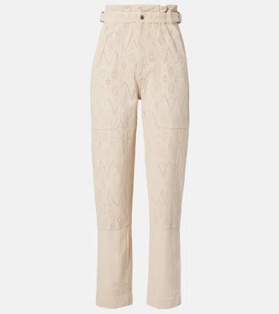 Isabel Marant Étoile Kylea Broderie Anglaise Straight Jeans In Neutral