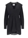 ISABEL MARANT ÉTOILE LACE MINI DRESS IN BLACK VISCOSE CREPE