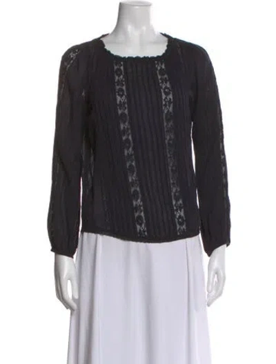 Pre-owned Isabel Marant Étoile Lace Pattern Crew Neck Blouse In Black