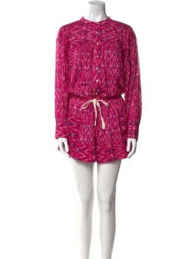 Pre-owned Isabel Marant Étoile Lace Pattern Crew Neck Romper In Pink
