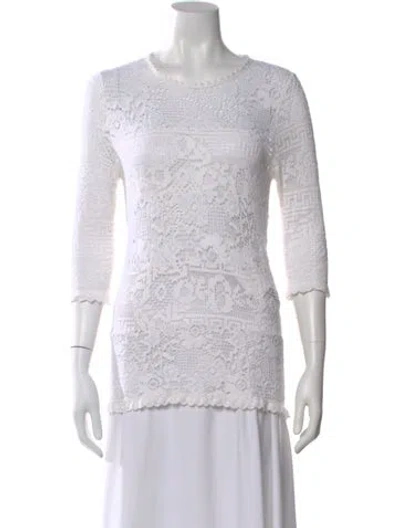 Pre-owned Isabel Marant Étoile Lace Pattern Crew Neck Top In White