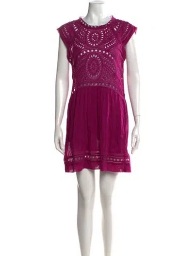 Pre-owned Isabel Marant Étoile Lace Pattern Mini Dress In Pink/purple