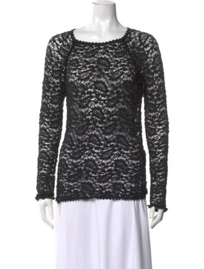 Pre-owned Isabel Marant Étoile Lace Pattern Square Neckline Sweater In Black