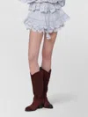 Isabel Marant Étoile Isabel Marant Etoile Light Blue Lace Puria Shorts With Ruffles In Blue