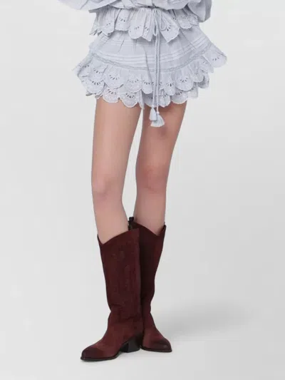 ISABEL MARANT ÉTOILE LACE PURIA SHORTS EYELET LAYERED RUFFLED HEM