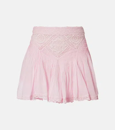 Isabel Marant Étoile Lace-trimmed Cotton Miniskirt