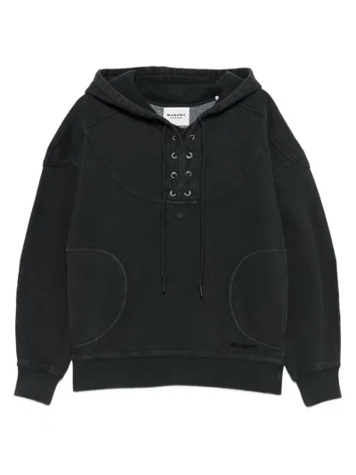 Isabel Marant Étoile Lace-up Hoodie In Black