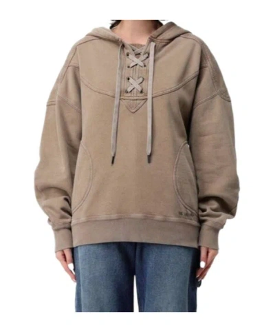 Isabel Marant Étoile Lace-up Hoodie In Brown