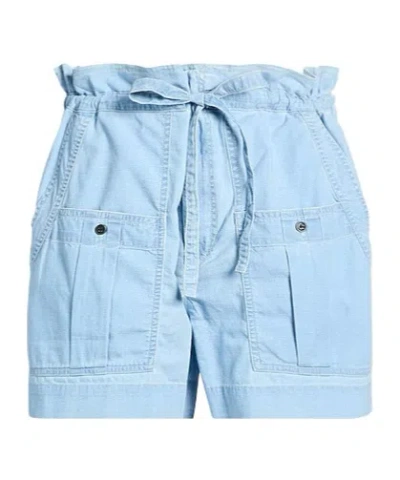 Isabel Marant Étoile Lace-up Bermuda Shorts In Blue