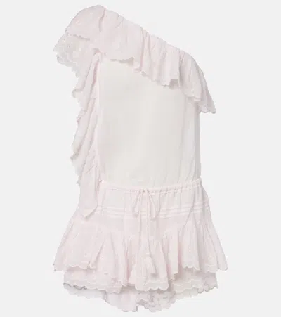 Isabel Marant Étoile Lalia Embroidered Ruffled Minidress In Pink