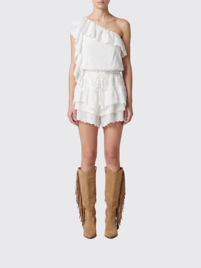 Isabel Marant Étoile Isabel Marant Etoile Lalia One-shoulder Cotton Mini Dress With Lace In White