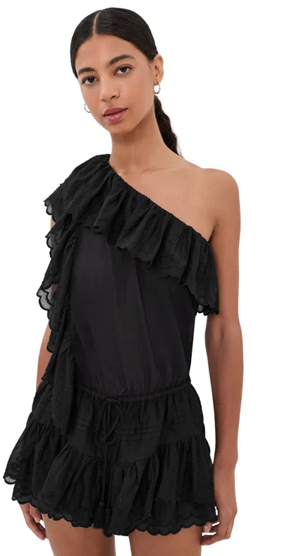 Isabel Marant Étoile Lalia Ruffled One-shoulder Playsuit In Black