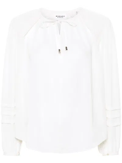 Isabel Marant Étoile Lamaya Crepe Blouse In Neutrals