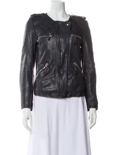 Pre-owned Isabel Marant Étoile Lamb Leather Biker Jacket In Black