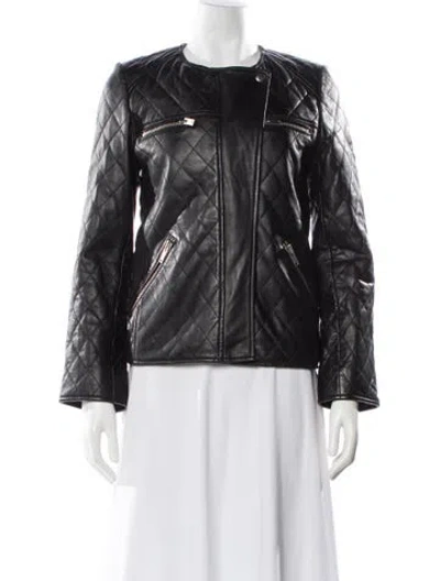 Pre-owned Isabel Marant Étoile Lamb Leather Biker Jacket In Black