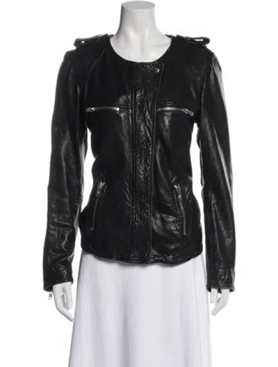 Pre-owned Isabel Marant Étoile Lamb Leather Biker Jacket In Black